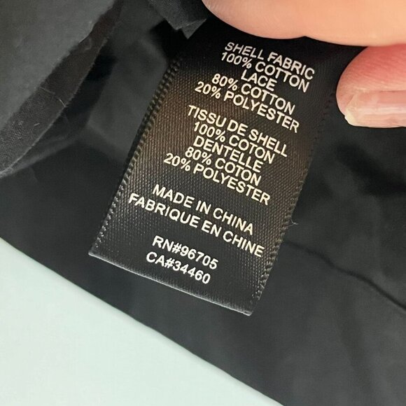 Rebecca Taylor Applique Lace Long Sleeve Poplin Dress Size 0 NWT Black - Picture 11 of 12